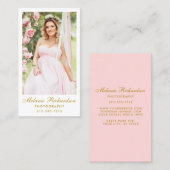 Carte De Visite Photo Photographe de script or moderne (Devant / Derrière)