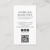 Carte De Visite Photo photographe moderne (Dos)