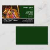 Carte De Visite Photo Pied - Chevaux joyeux (Devant / Derrière)