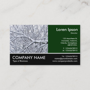 Carte De Visite Photo Pied - Dk Green - Branches neigeuses