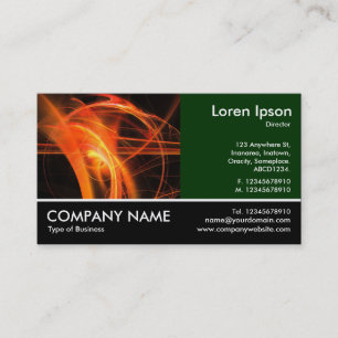 Carte De Visite Photo Pied - Dk Green - Flamme Fractale