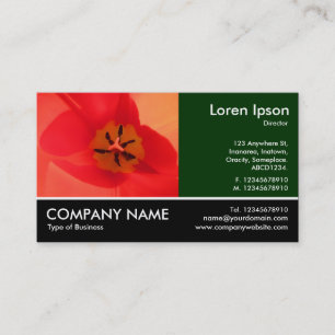 Carte De Visite Photo Pied - Dk Green - Inside a Tulip