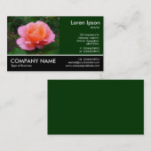Carte De Visite Photo Pied - Dk Green - Rose rose (Devant / Derrière)