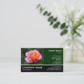 Carte De Visite Photo Pied - Dk Green - Rose rose (Debout devant)