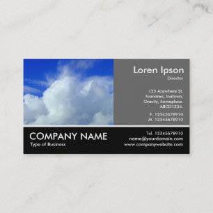 Carte De Visite Photo Pied - Gris 60pc - Nuages