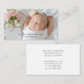 Carte de visite photo pour bébé obstétricien (Devant / Derrière)