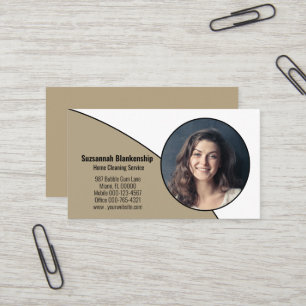 Carte De Visite Photo professionnel Abstrait beige et blanc