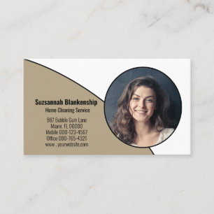 Carte De Visite Photo professionnel Abstrait beige et blanc