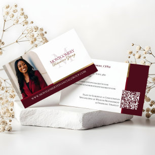 Carte De Visite Photo Professionnel Financier Minimal Monogramme L