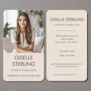 Carte De Visite Photo Professionnel Minimal Beige Mocha