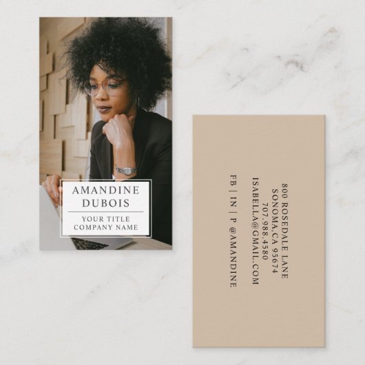 Carte de visite photo professionnel moderne (Devant / Derrière)