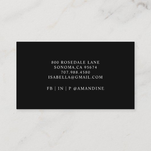 Carte de visite photo professionnel moderne (Dos)