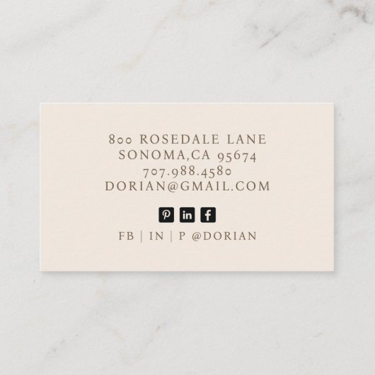 Carte de visite photo professionnel moderne (Dos)