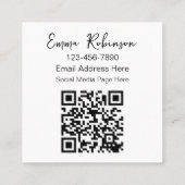 Carte de visite photo professionnel QR Code (Dos)