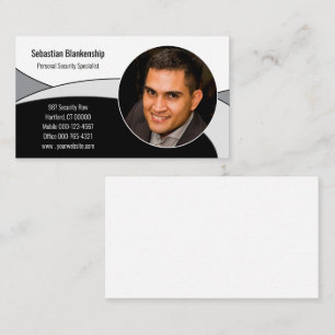 Carte De Visite Photo professionnelle Abstraite noire, blanche et 
