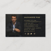 Carte De Visite Photo professionnelle Ampersand Modern Black Gold (Dos)