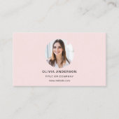 Carte De Visite Photo professionnelle Blush Pink QR Code Médias so (Devant)