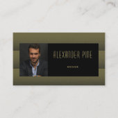 Carte De Visite Photo professionnelle classique simple Noir modern (Devant)