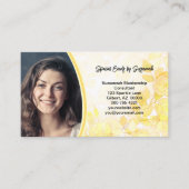 Carte De Visite Photo professionnelle d'art floral jaune (Devant)