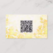 Carte De Visite Photo professionnelle d'art floral jaune avec code (Dos)