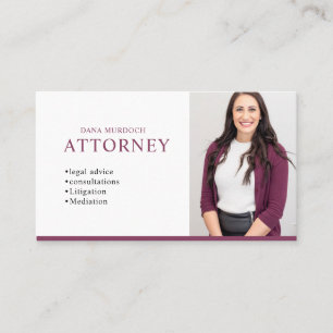 Carte De Visite Photo professionnelle d'avocat moderne
