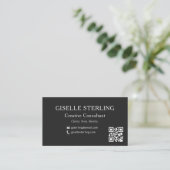 Carte De Visite Photo professionnelle de code QR noir blanc (Debout devant)