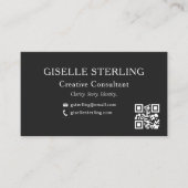 Carte De Visite Photo professionnelle de code QR noir blanc (Devant)