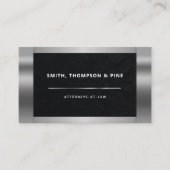 Carte De Visite Photo professionnelle de l'avocat en argent noir g (Devant)
