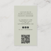 Carte De Visite Photo professionnelle de Sage moderne (Dos)