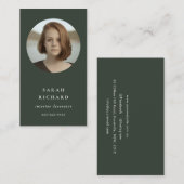 Carte De Visite Photo professionnelle écologique de forêt minimale (Devant / Derrière)