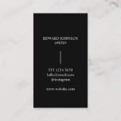 Carte De Visite Photo professionnelle en noir et blanc (Dos)