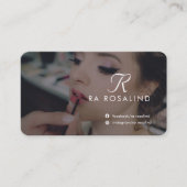 Carte De Visite Photo professionnelle en noir et blanc Monogramme (Devant)