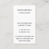 Carte De Visite Photo professionnelle minimale (Dos)