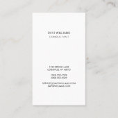 Carte De Visite Photo professionnelle minimale (Dos)