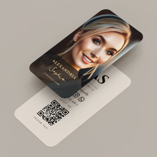 Carte De Visite Photo professionnelle minimale de sable noir