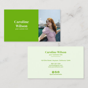 Carte De Visite Photo professionnelle minimaliste moderne Gras Ver