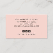 Carte De Visite Photo professionnelle moderne Blush (Dos)