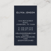 Carte De Visite Photo professionnelle moderne Blush & Navy (Dos)