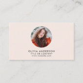 Carte De Visite Photo professionnelle moderne Blush Pink Code QR (Devant)