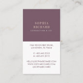 Carte De Visite Photo professionnelle moderne Blush & Plum (Dos)