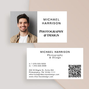 Carte De Visite Photo professionnelle moderne Code QR