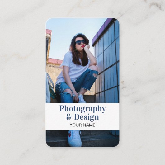 Carte De Visite Photo professionnelle moderne Code QR (Devant)