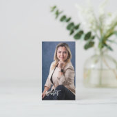 Carte De Visite Photo Professionnelle Moderne | Code QR à l'Arch M (Debout devant)