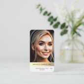 Carte De Visite Photo professionnelle moderne Elegant Blanc Or (Debout devant)