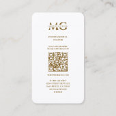 Carte De Visite Photo professionnelle moderne Elegant Blanc Or (Dos)