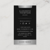 Carte De Visite Photo professionnelle moderne Elegant Silver Strip (Dos)
