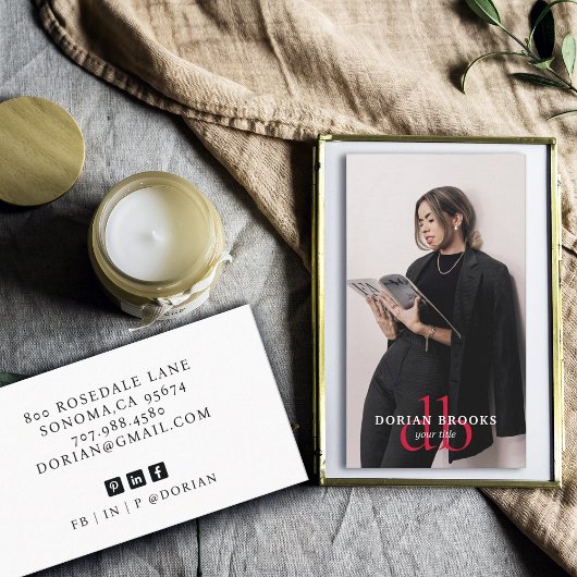 Carte De Visite Photo professionnelle moderne et élégant Monogramm