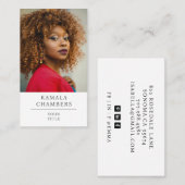 Carte De Visite Photo Professionnelle Moderne Glamour (Devant / Derrière)
