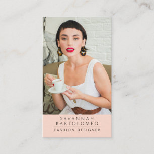 Carte De Visite Photo professionnelle moderne Peach Pink