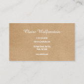 Carte De Visite Photo professionnelle moderne Rustique Kraft (Dos)